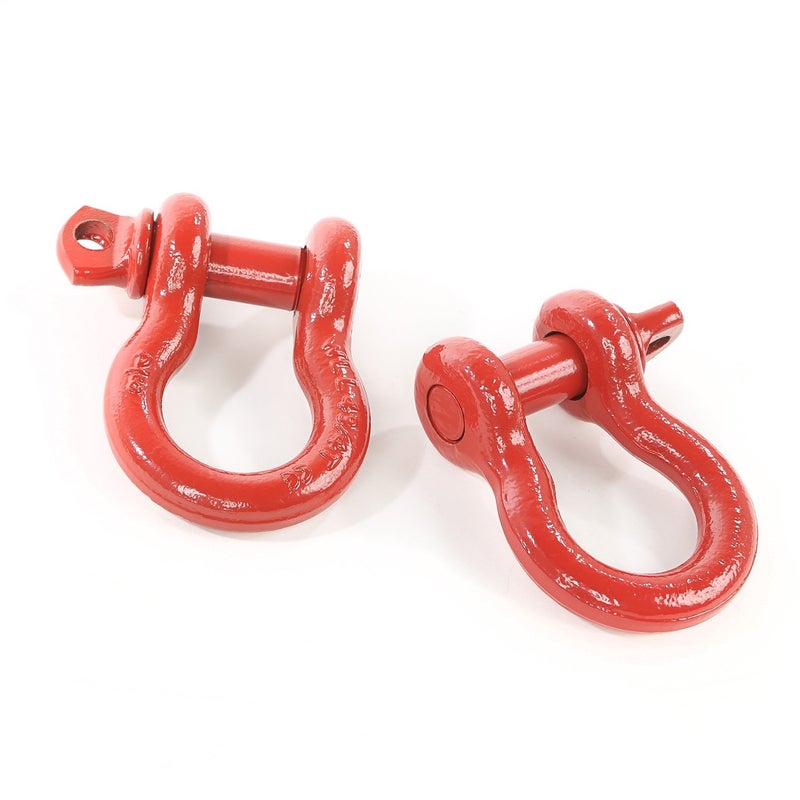 Rugged Ridge | D-Ring Shackle Kit, 3/4 inch, Red, Steel, Pair | 11235.08 - Image 1